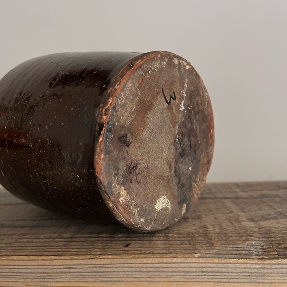 Antique Brown Ceramic Crock - Picture 4 of 5